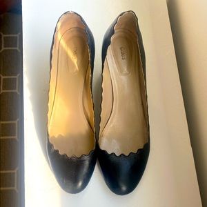 Chloe Size 39 Black Leather Block Heal